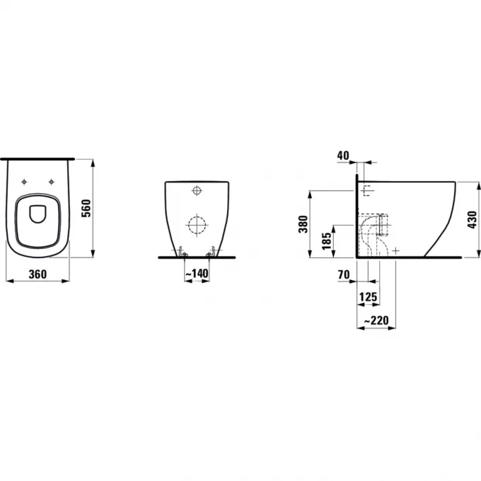 LAUFEN унитаз напольный пристенный llc, PALOMBA LLC - 8.2380.6.400.000.1