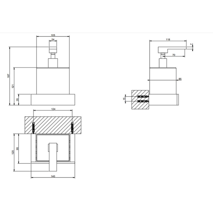 Gessi Дозатор для жидкого мыла подвесной, Rettangolo, 20813#080 цвет: gold ccp/белый