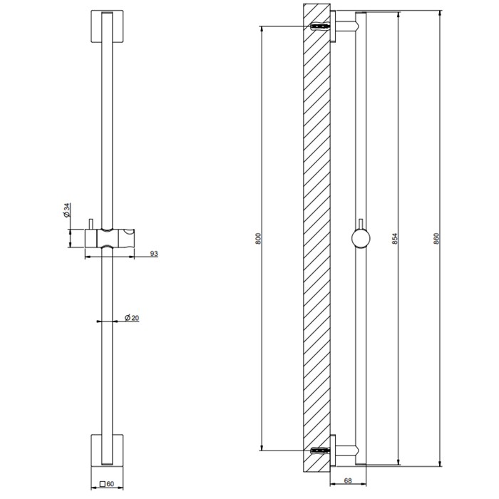 Gessi Штанга для душа, Rilievo, 59244#031 цвет: хром