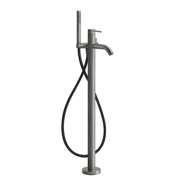 Gessi Напольный смеситель для ванны с душевой лейкой, Bath316, 54028#239 цвет: шлифованная сталь