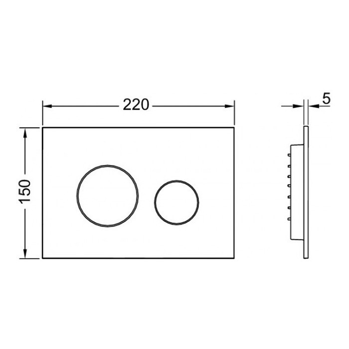 TECE панель смыва с двумя клавишами, черный матовый, loop 2 - 9240925