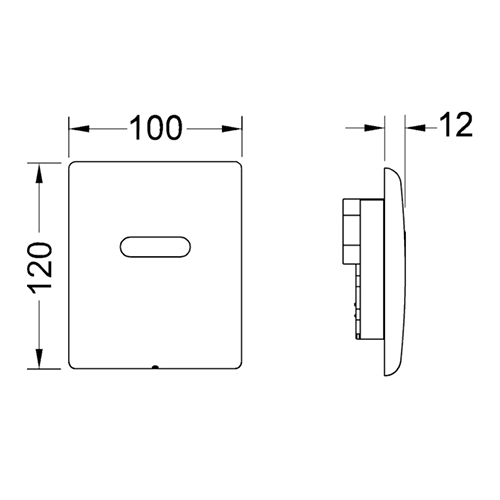 TECE панель смыва с инфракрасным датчиком для писсуара, 230/12 v, цвет: хром глянцевый, planus - 9242353