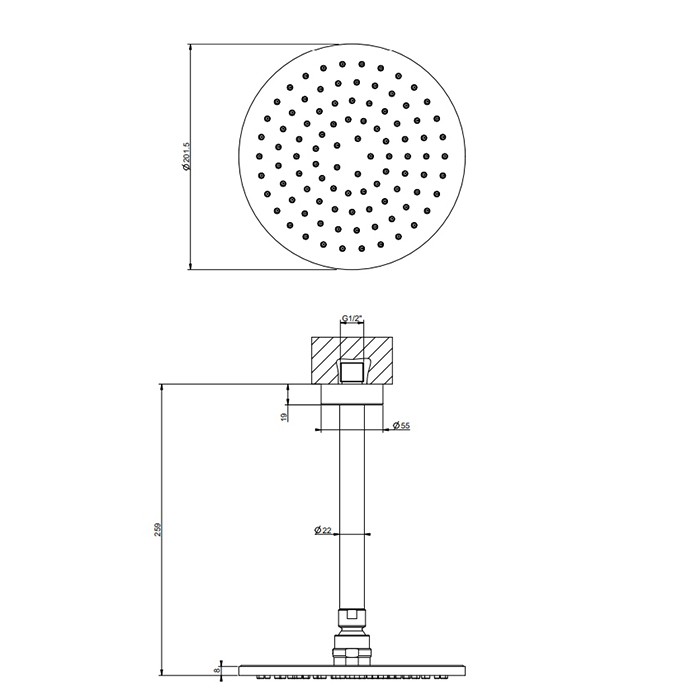 Gessi Верхний душ, потолочная, поворотная с шарниром, с защитой от известкового налёта, Emporio shower, 47288#031 цвет: хром
