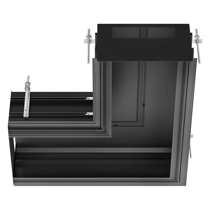 Gessi Профиль угловой 740х740 мм, без подготовки под модули, Binario, 61041#299 цвет: black xl