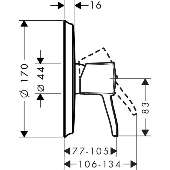 Hansgrohe смеситель для душа, Metropol Classic, хром арт. 31365000