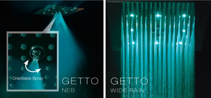 Bossini верхний душ neb 2 режима с led подсветкой, dream, хром арт. h38671.030