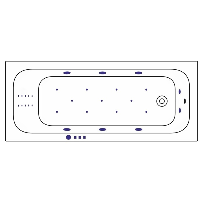 Ванна 180x75 ultra nano, Whitecross Vibe, золото арт. 0105.180075.100.ULTRANANO.GL