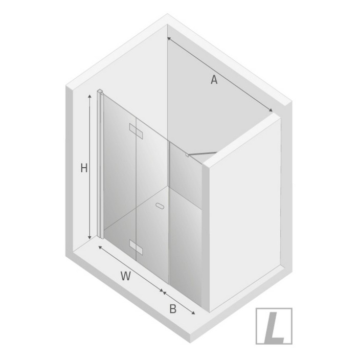 Дверь в нишу plus l 130x195, New trendy New soleo chrome, хром арт. D-0150A/D-0094B