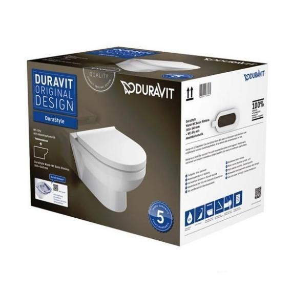 Duravit унитаз подвесной с вертикальным смывом, с сидением, безободковый, durastyle, 45620900a1 цвет: белый