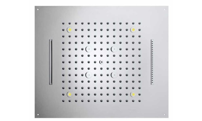 Bossini верхний душ с подсветкой для подвесного потолка dream/4 rgb lights 570 мм х 470 мм, с 4 режимами струи, dream, хром арт. h38908.030