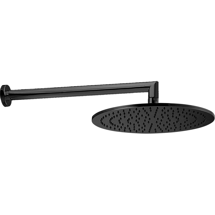 Cisal верхний душ d300 мм с настенным держателем l400 мм ds01362040 shower, цвет: черный