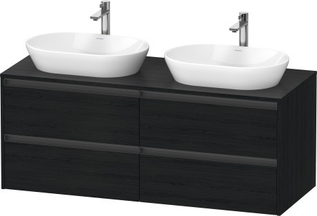 Duravit тумба подвесная под две раковины 550 мм х 1400 мм х 568 мм, ketho.2, k24898b16160000 цвет: чёрный дуб