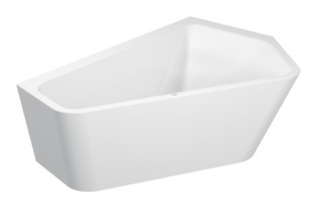 Duravit акриловая ванна 5 1770 х 1300 c двумя разными наклонами спинки, с бесшовной акриловой панелью и рамой, угловая, paiova, 700395000000000 цвет: белый