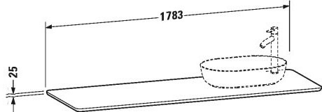 Duravit столешница для раковины массив американского, luv, lu9463r7777