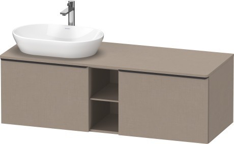 Duravit тумба подвесная под раковину слева 1400 мм х 550 мм и открытой полкой, d-neo, de4950l7575 цвет: лён