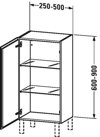 Duravit шкаф подвесной, l-cube, lc1189l8686 цвет: капучино