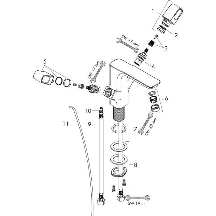 AXOR смеситель для раковины, Urquiola, сталь арт. 11024800
