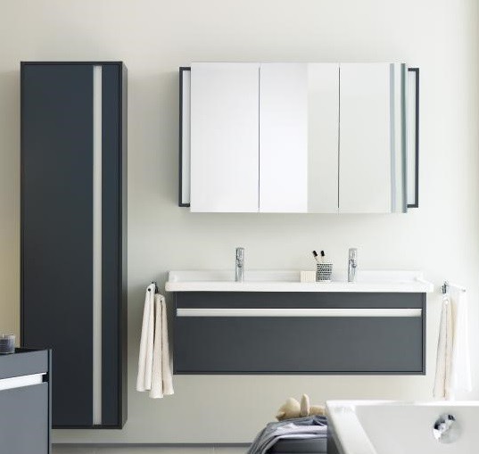 Duravit шкаф высокий левый, с полками, ketho, kt1265l4949 цвет: графит матовый