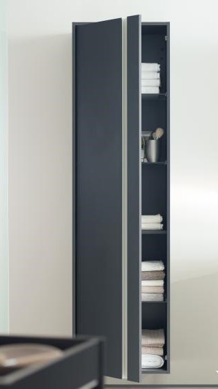 Duravit шкаф высокий левый, с полками, ketho, kt1265l4949 цвет: графит матовый