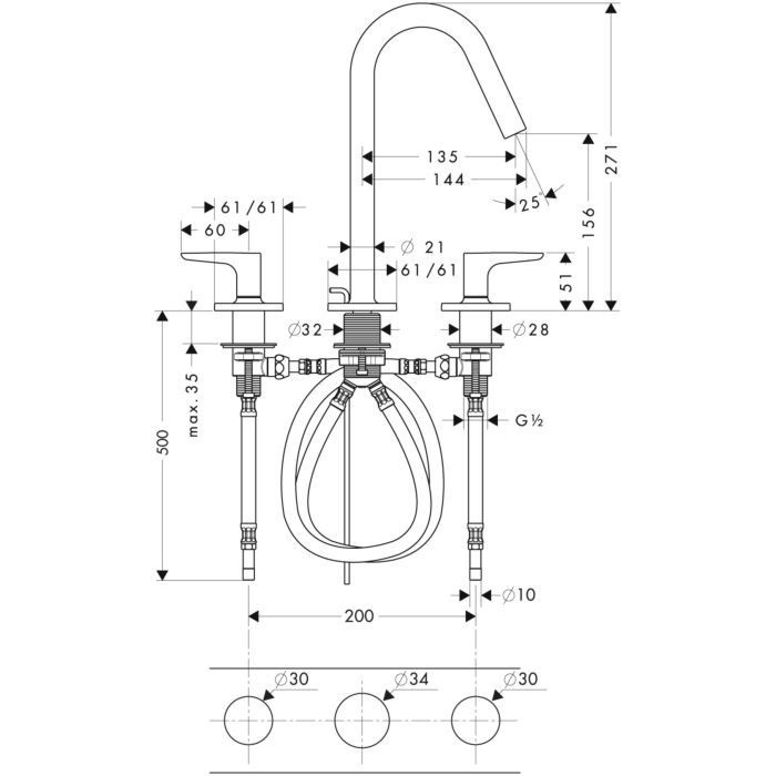 AXOR смеситель для раковины, Citterio M, красное золото арт. 34133300
