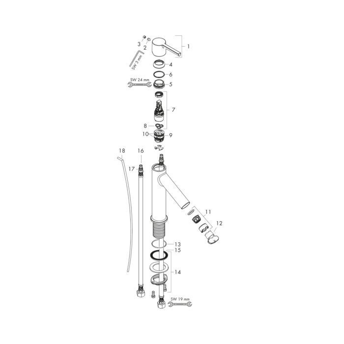 AXOR смеситель для раковины, Starck, золото арт. 10001250