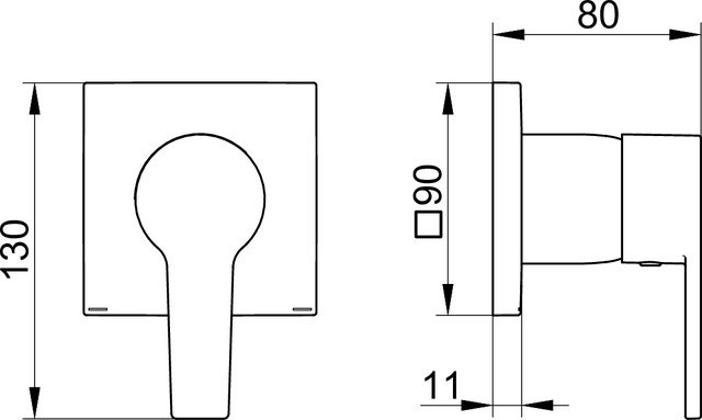 Keuco встраиваемый однорычажный смеситель для душа, edition 11, черный матовый арт. 51151 370002