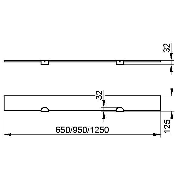 Keuco полка стеклянная 125 см, edition 300, арт. 30010 001200
