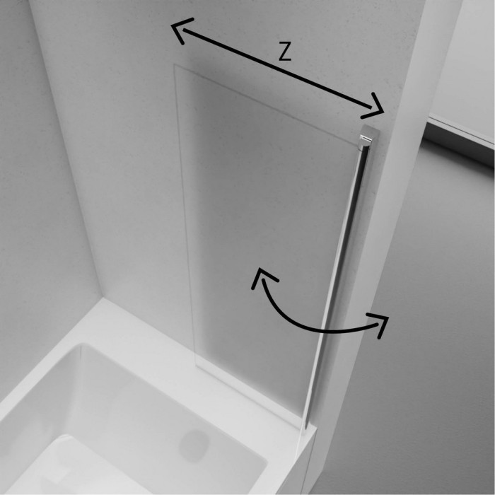 Шторка для ванны 60x140, New trendy New soleo chrome, хром арт. P-0065