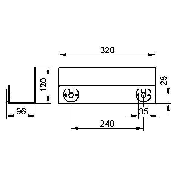 Keuco полочка для душа 101 мм х 320 мм х 120 мм, universal, черный матовый арт. 24952 370000