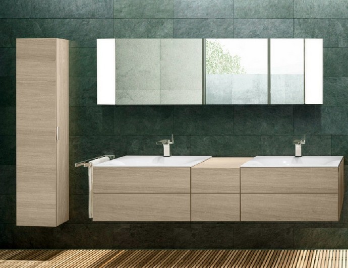 Keuco тумба подвесная под раковину с двумя выдвижными фронтами, с внутренней светодиодной подсветкой, edition 11, черный арт. 31362 330100