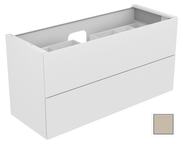 Keuco тумба подвесная под раковину с двумя выдвижными фронтами, с внутренней светодиодной подсветкой, edition 11, кашемир арт. 31362 280100