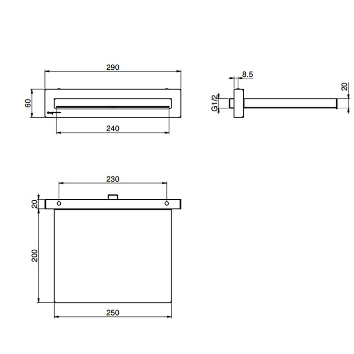 Fima Carlo Frattini излив настенный, каскад, длина 220 мм. wellness, хром арт. f2781cr