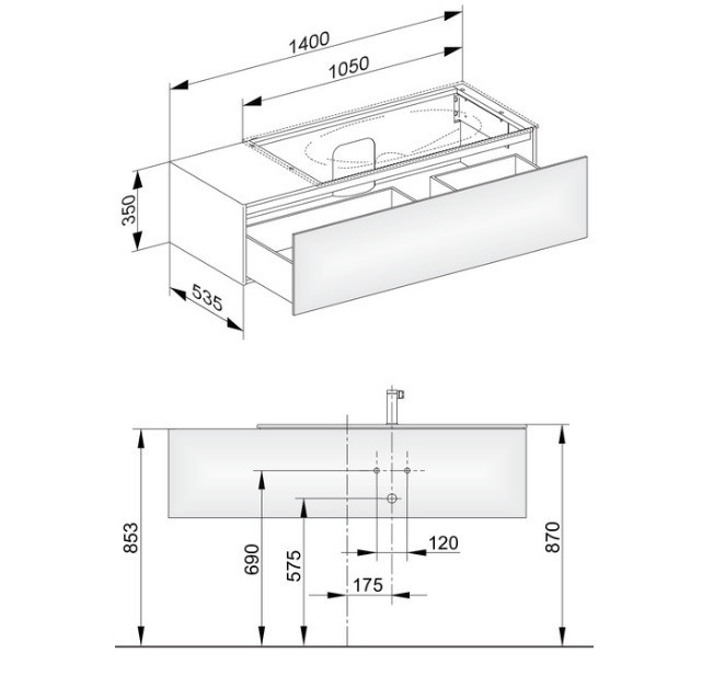 Keuco тумба под умывальник, edition 11, белый арт. 31164 380100