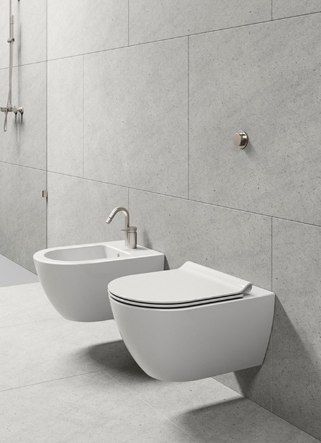 GSI PURA Подвесной унитаз 36х55 см, система смыва swirlflush®, без крепежа в комплекте, безободковый, без сиденья, тихий смыв, Pura - 881511
