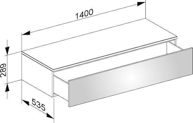 Keuco тумба боковая подвесная с одним выдвижным фронтальным ящиком, edition 400, кашемир арт. 31761 450000