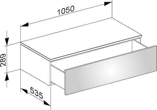Keuco тумба боковая подвесная с одним выдвижным фронтальным ящиком, edition 400, трюфель арт. 31751 370000