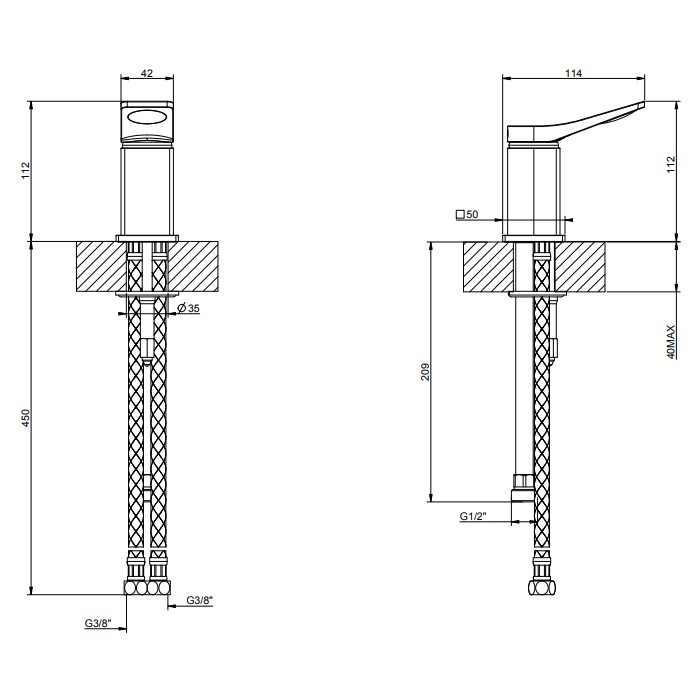Gessi Рычаг удаленного управления., Rilievo, 59047#031 цвет: хром