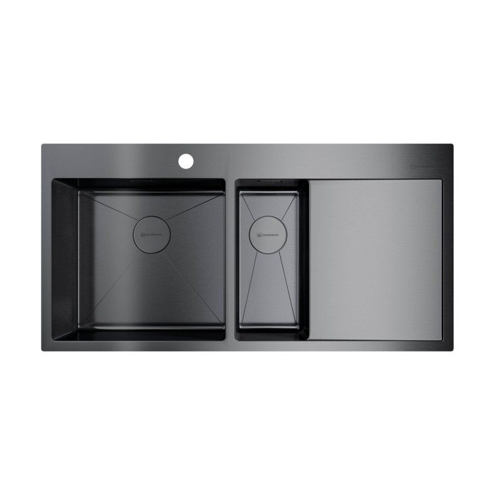 Omoikiri кухонная мойка Akisame 100-2-L, вороненая сталь арт. 4973103