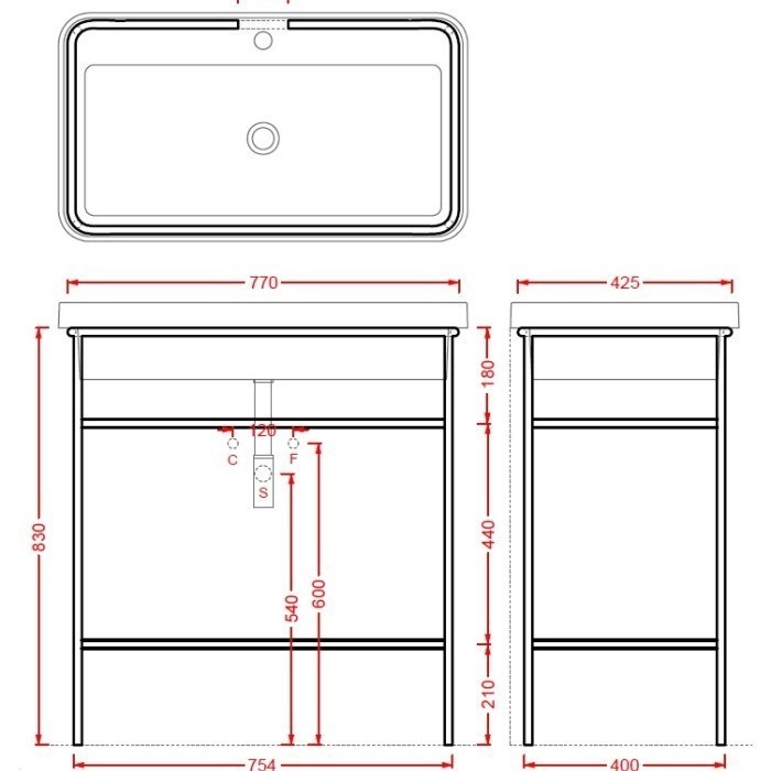 ArtCeram консоль под раковину, aca057 05 fuori scala цвет: белый матовый