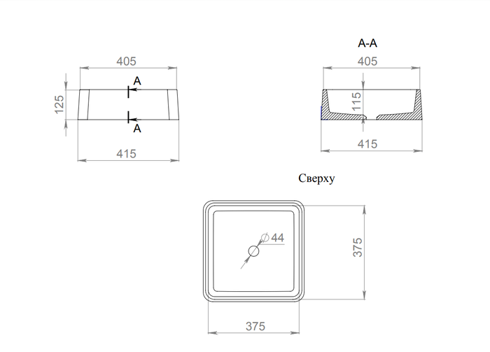 Salini раковина накладная 41,5x41,5, gloria, 1102202mrf цвет: матовый белый
