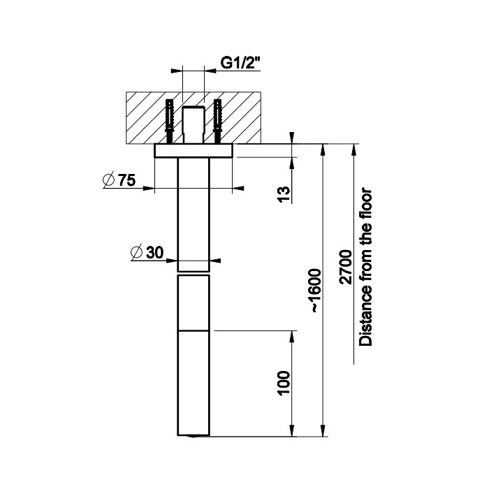 Gessi Потолочный излив, Ingranaggio, 63399#031 цвет: хром