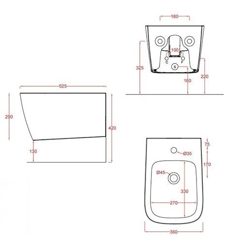 ArtCeram биде (подвесное), asb001 01 86 a16 цвет: белый