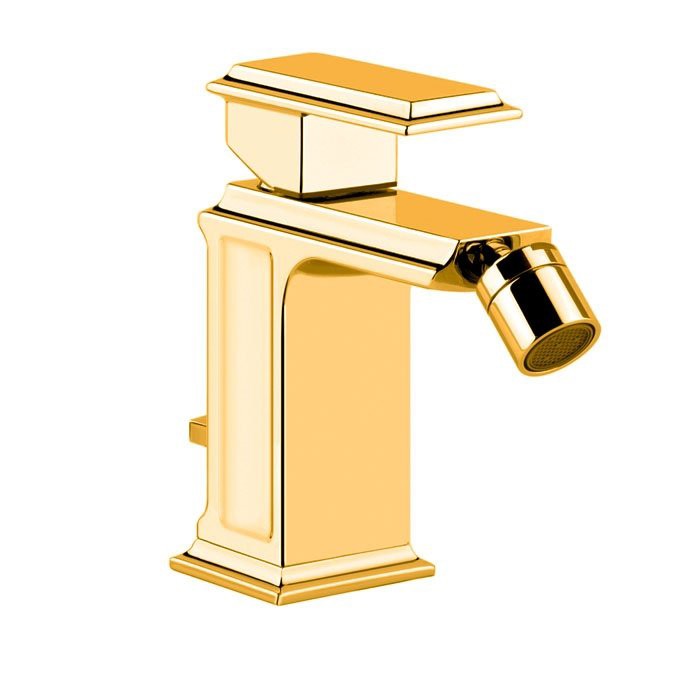 Gessi Смеситель для биде на 1 отверстие, с донным клапаном, Eleganza, 46007#080 цвет: золото