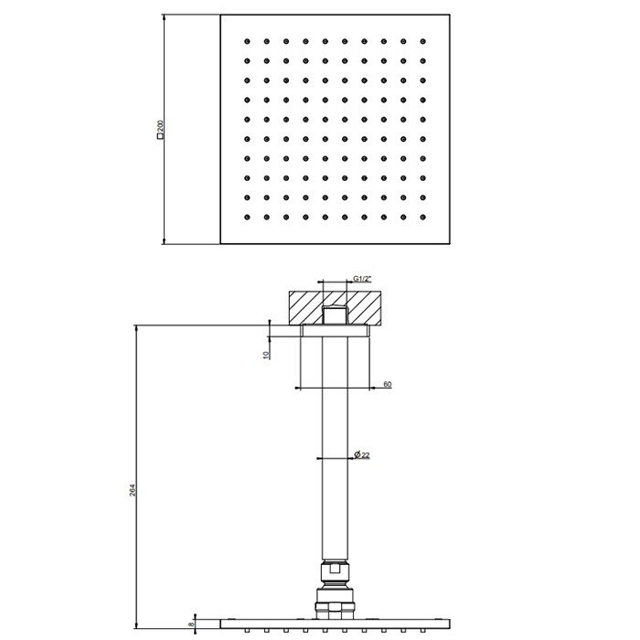 Gessi Верхний душ, потолочная, поворотная с шарниром, с защитой от известкового налёта, Emporio shower, 47290#031 цвет: хром