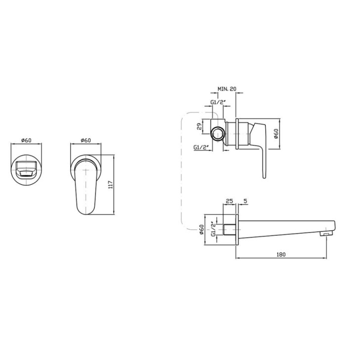 Zucchetti скрытая часть смесителя, арт. r99815