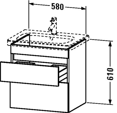 Duravit тумба подвесная под раковину, durastyle, ds648009191 цвет: серо-коричневый