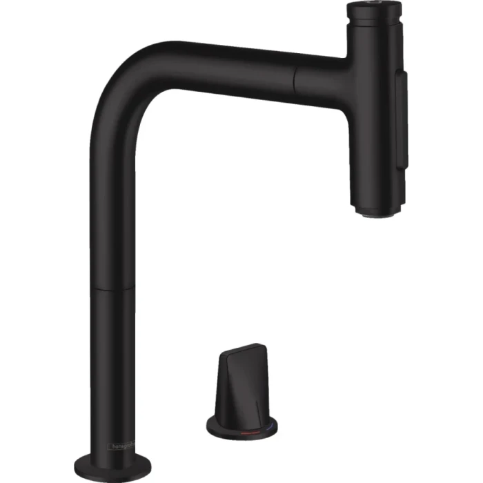 Hansgrohe смеситель для кухни, Metris Select M71, черный арт. 73818670
