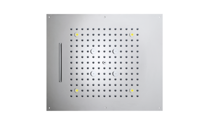 Bossini верхний душ с подсветкой для подвесного потолка dream/3 rgb lights 570 мм х 470 мм, с 3 режимами струи, dream, хром арт. h38935.030