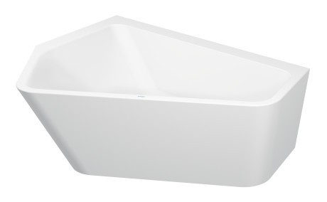 Duravit акриловая ванна 5 1770 х 1300 c двумя разными наклонами для спины, с бесшовной акриловой панелью и рамой, угловая, paiova, 700394000000000 цвет: белый