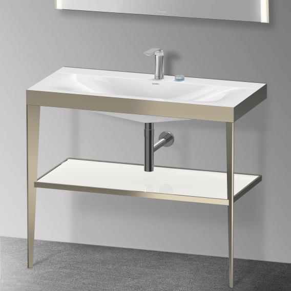 Duravit напольная консоль xviu/c-bonded 1000 мм х 850 мм, с умывальником viu, xviu, xv4716eb185 цвет: матовое шампанское/белый глянцевый лак